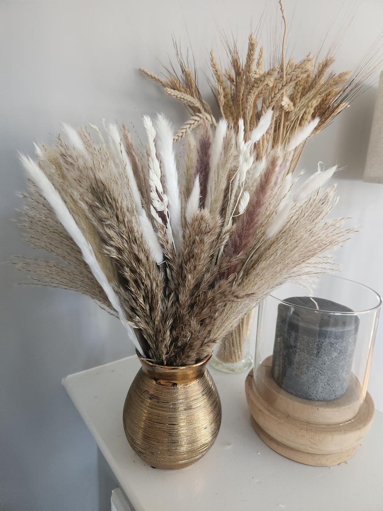 Natural dried pampas grass boho home decor bouquet💐