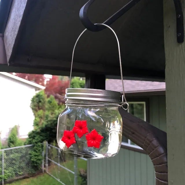 🎉 Last Day Promotion-50% OFF 🎉- Beautiful Mason Jar Hummingbird Feeder W/ Three Ports