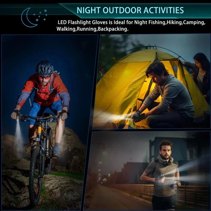 🔥Last Day 49% OFF - LED Flashlight Waterproof Gloves - Practical Durable Fingerless Gloves