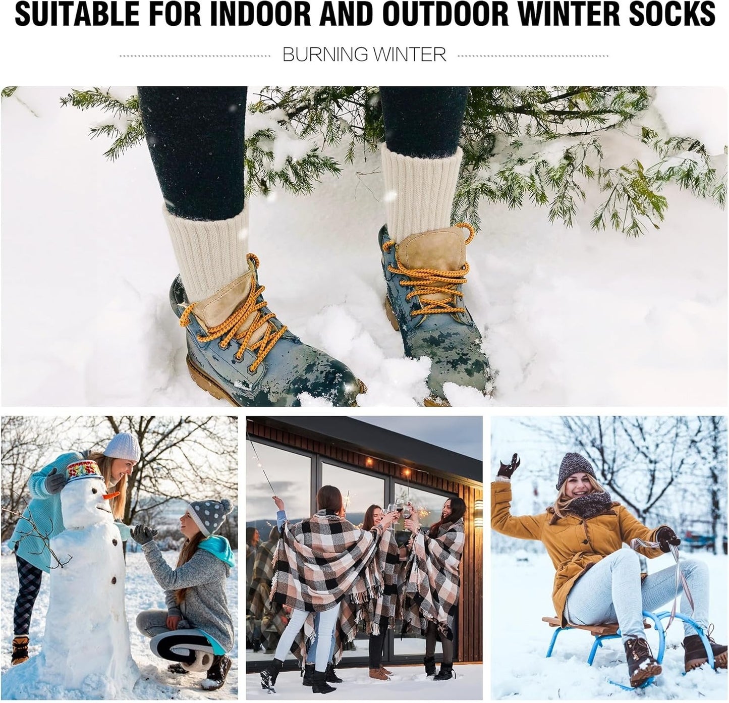 🔥Last Day Only$13.99🔥Nyzfexk Women's Solid Mid-calf Socks, Casual Soft Comfy Warm Socks for Fall & Winter, Women's Socks for Daily Wear