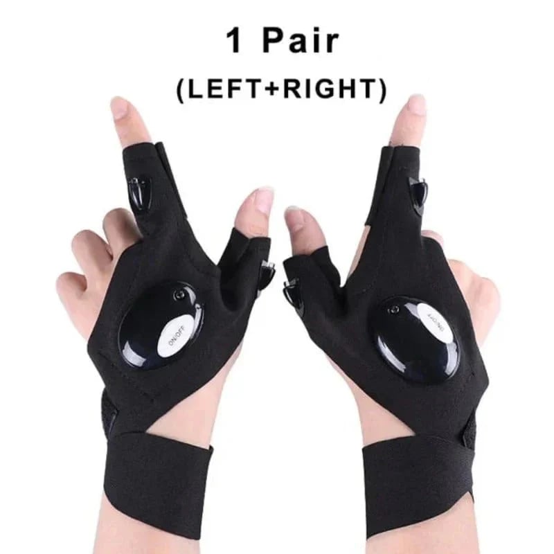 🔥Last Day 49% OFF - LED Flashlight Waterproof Gloves - Practical Durable Fingerless Gloves