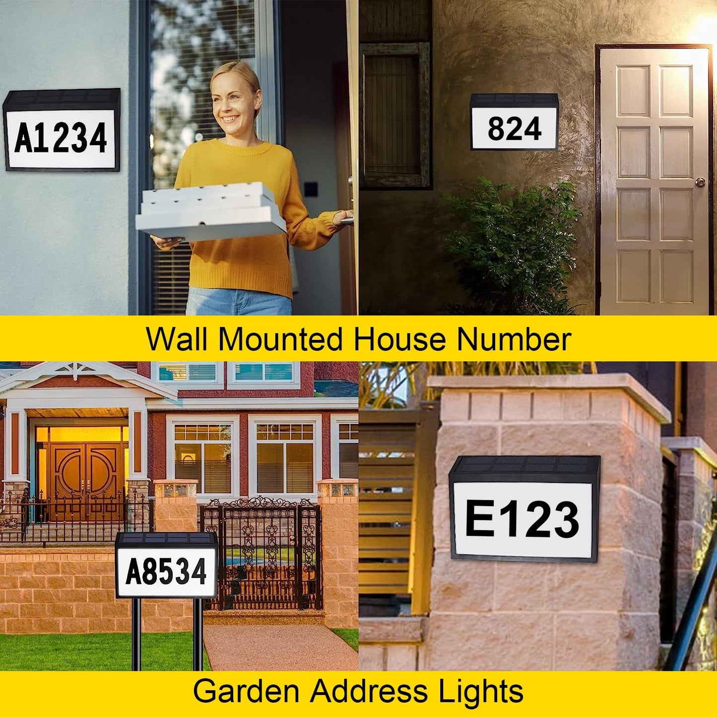 Solar-Powered Address Sign Waterproof LED Light