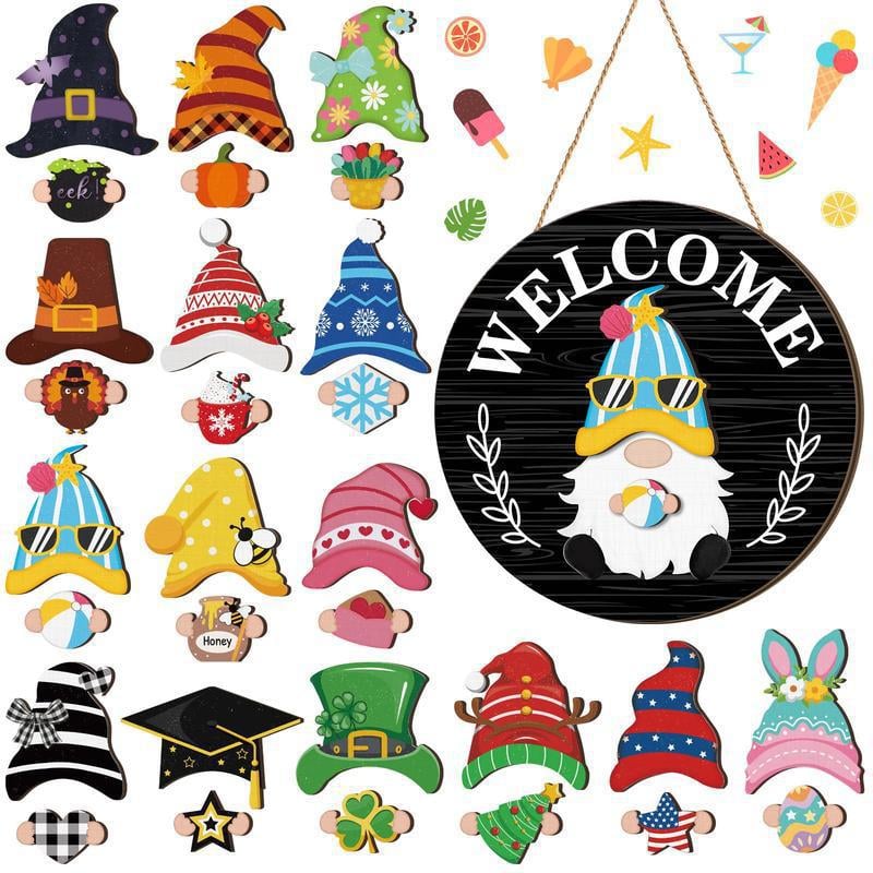 🎉 Last Day Promotion 49% OFF 🎉Interchangeable Wooden Gnome Welcome Sign🎈