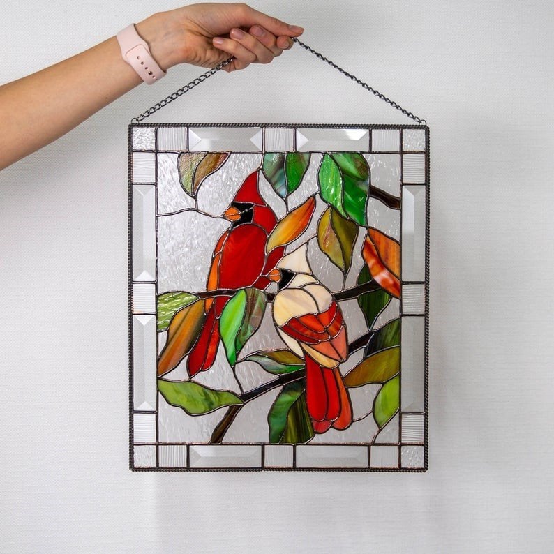 🎉 Last Day Promotion-50% OFF 🎉-Cardinal Stained Glass Window Panel