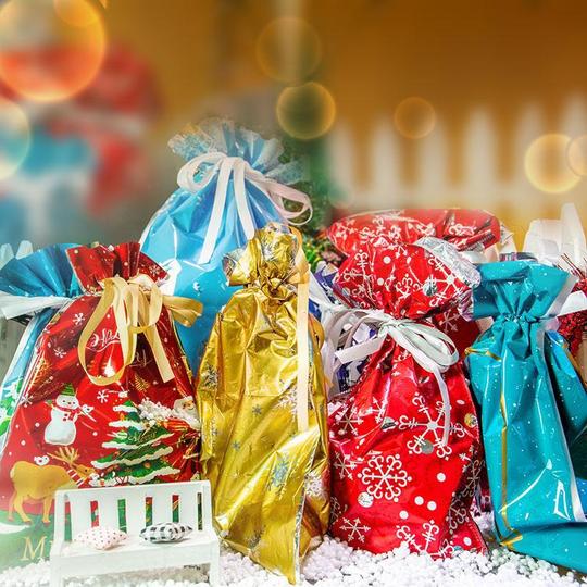 🎄 Christmas Sale – 49% OFF  Biodegradable Drawstring Christmas Gift Bags