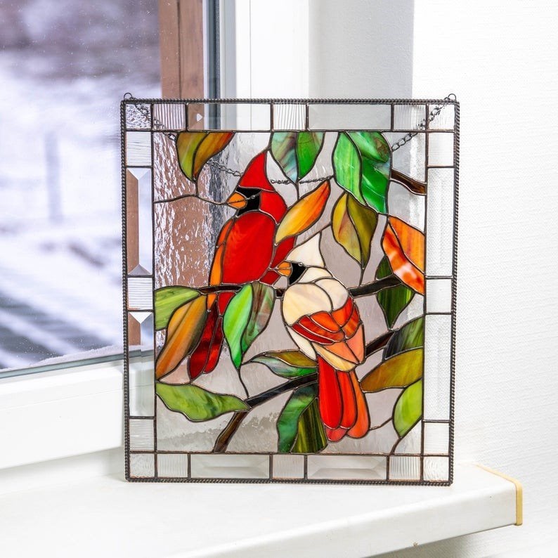 🎉 Last Day Promotion-50% OFF 🎉-Cardinal Stained Glass Window Panel