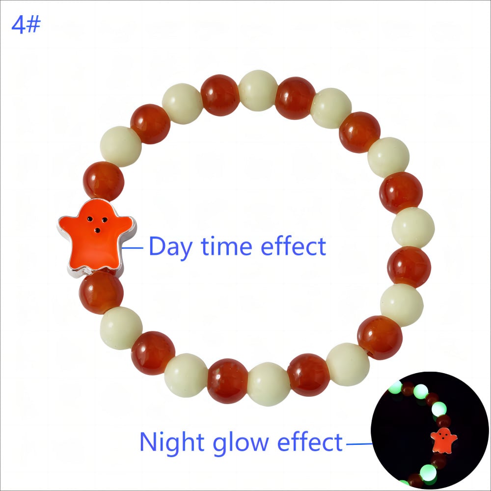 🌟Halloween Bead Bracelet Luminous Ghost Beaded Bracelet