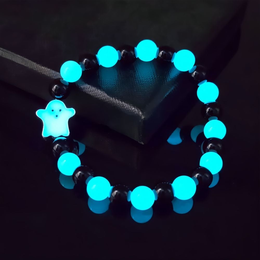 🌟Halloween Bead Bracelet Luminous Ghost Beaded Bracelet