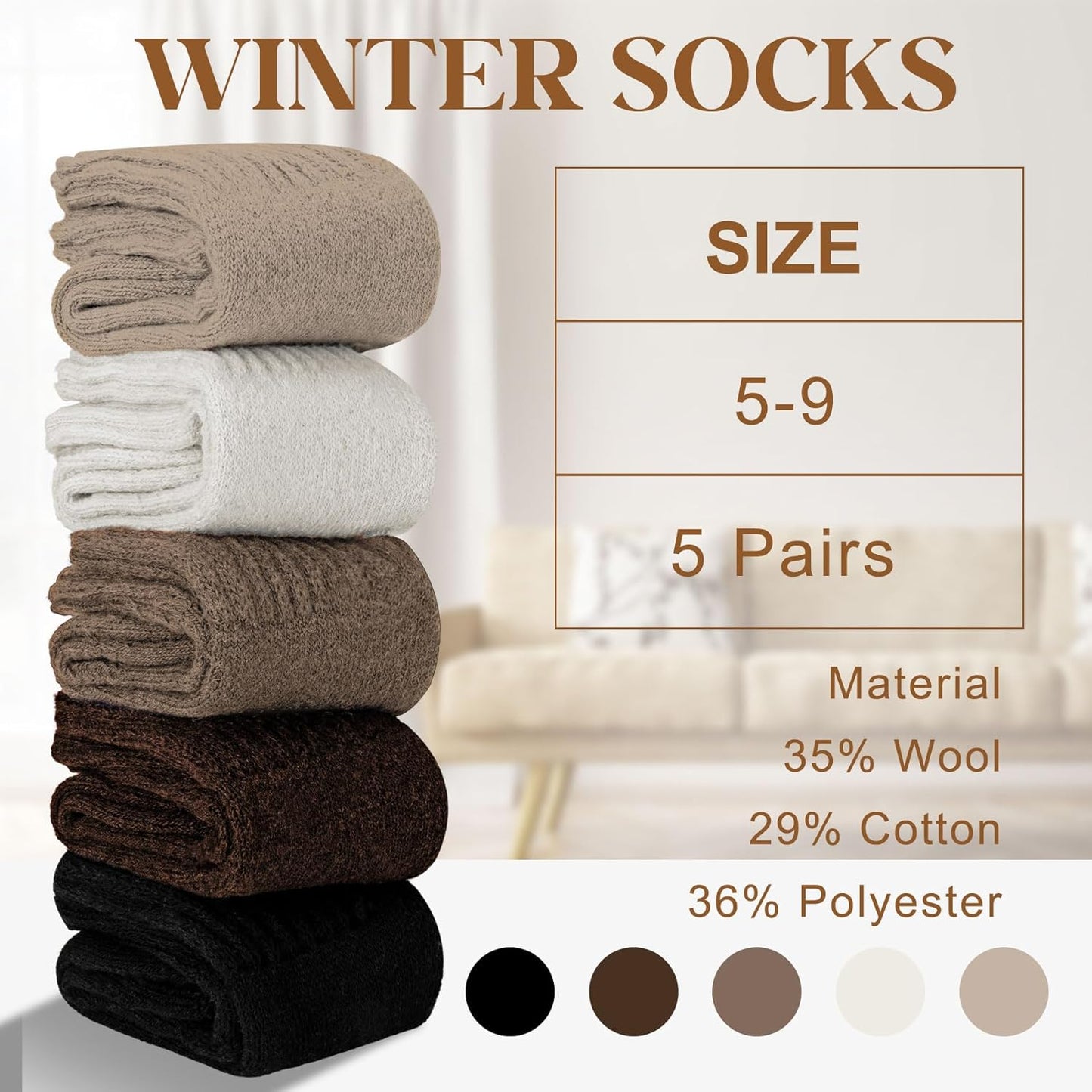 🔥Last Day Only$13.99🔥Nyzfexk Women's Solid Mid-calf Socks, Casual Soft Comfy Warm Socks for Fall & Winter, Women's Socks for Daily Wear