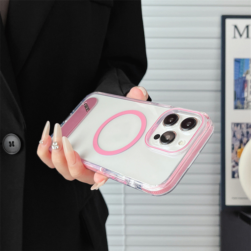 Transparent Phone Case with Kickstand for iPhone